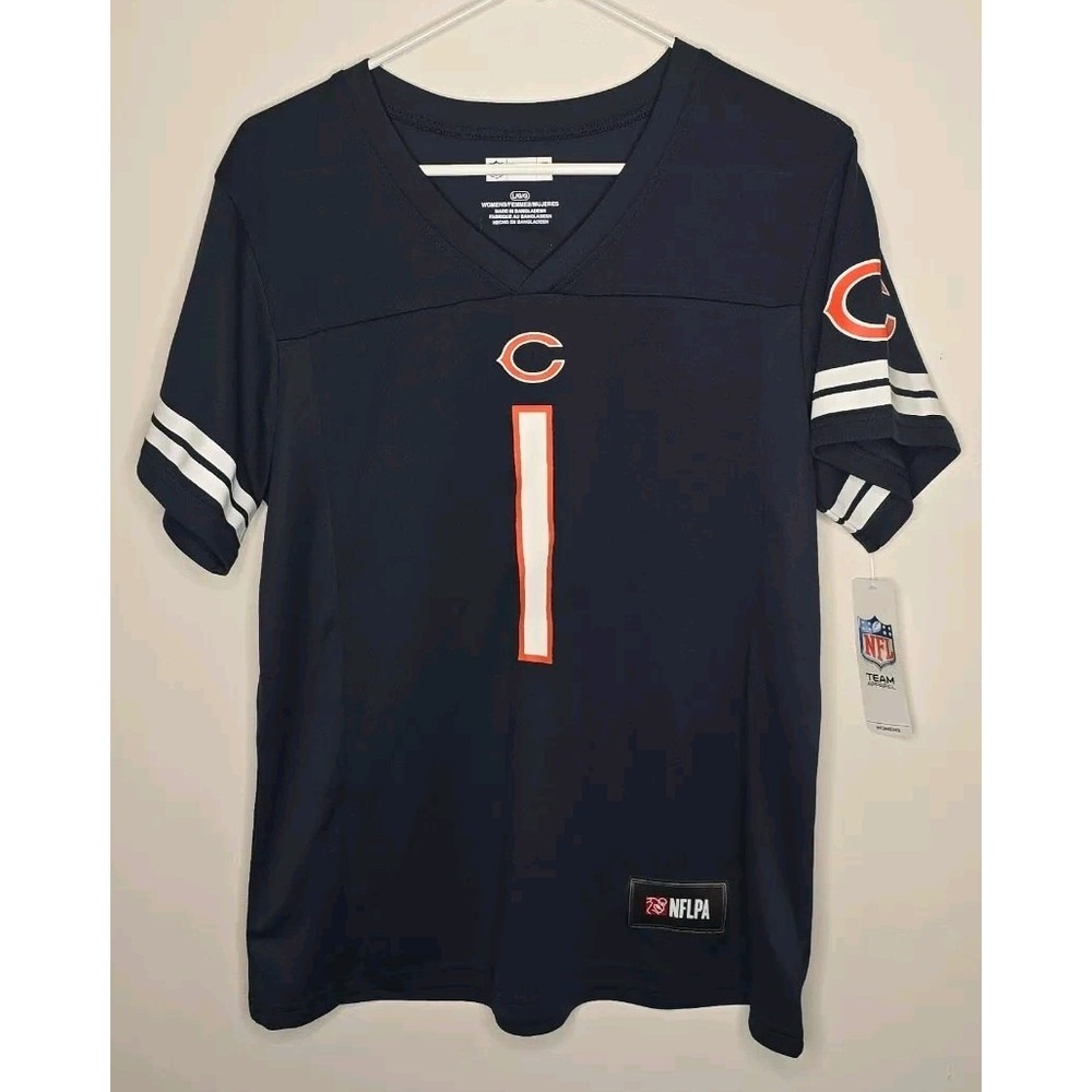 Chicago Bears Jersey L Womens Justin Fields NFL Team Apparel Football NWT Blue‎